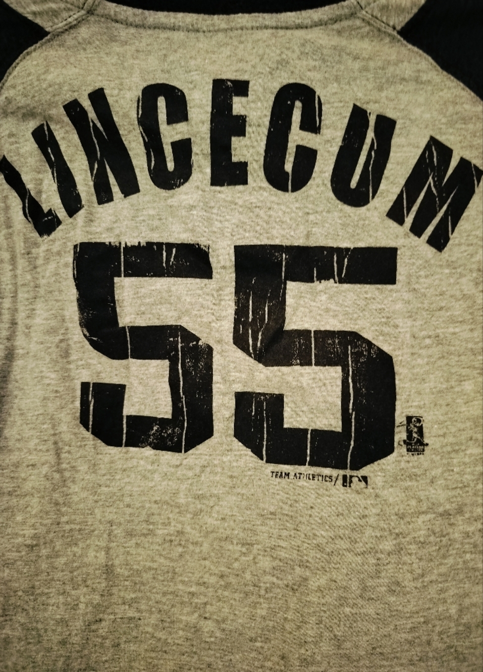 Genuine Merch San Francisco Giants Gray & Black Lincecum 55 Tee - Kid XL/Women S - Picture 6 of 6